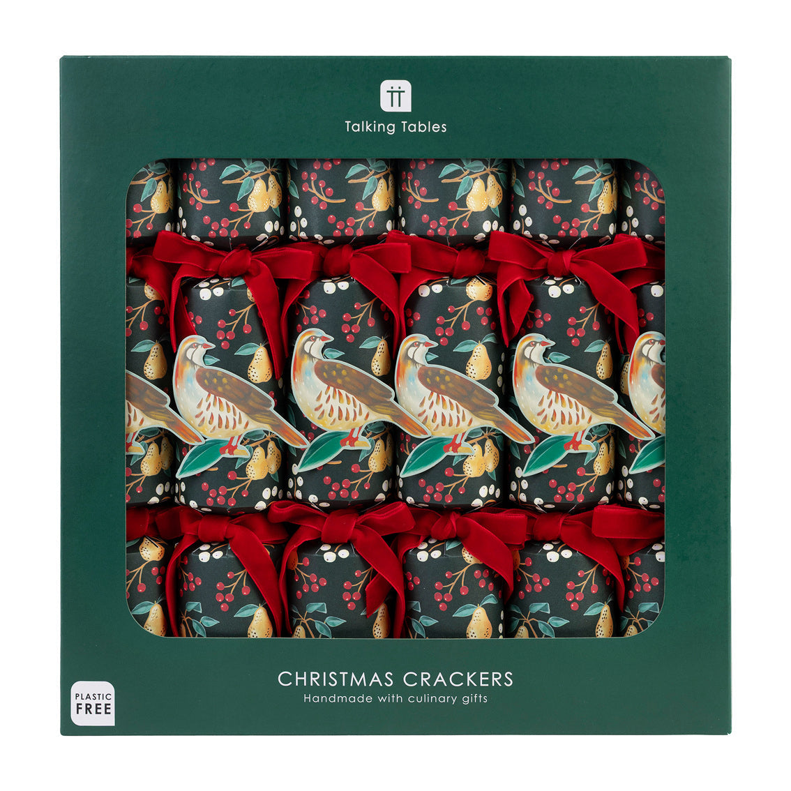 Partridge & Pear Christmas Crackers - 6 Pack