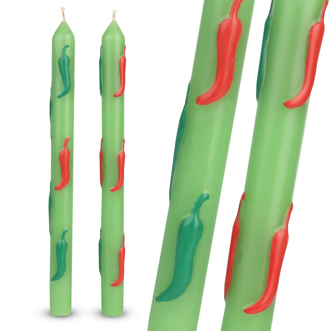 Green Chilli Dinner Candles - 2 Pack