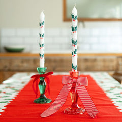 Holly Christmas Dinner Candle