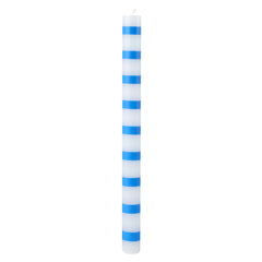 Blue & White Stripe Dinner Candle
