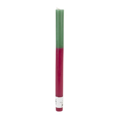 Green & Burgundy Straight Dinner Candle