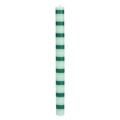 Green Stripe Dinner Candle