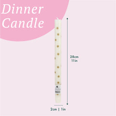 Gold Stars Straight Dinner Candle