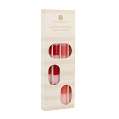 Pink & Red Stripe Dinner Candles - 4 Pack