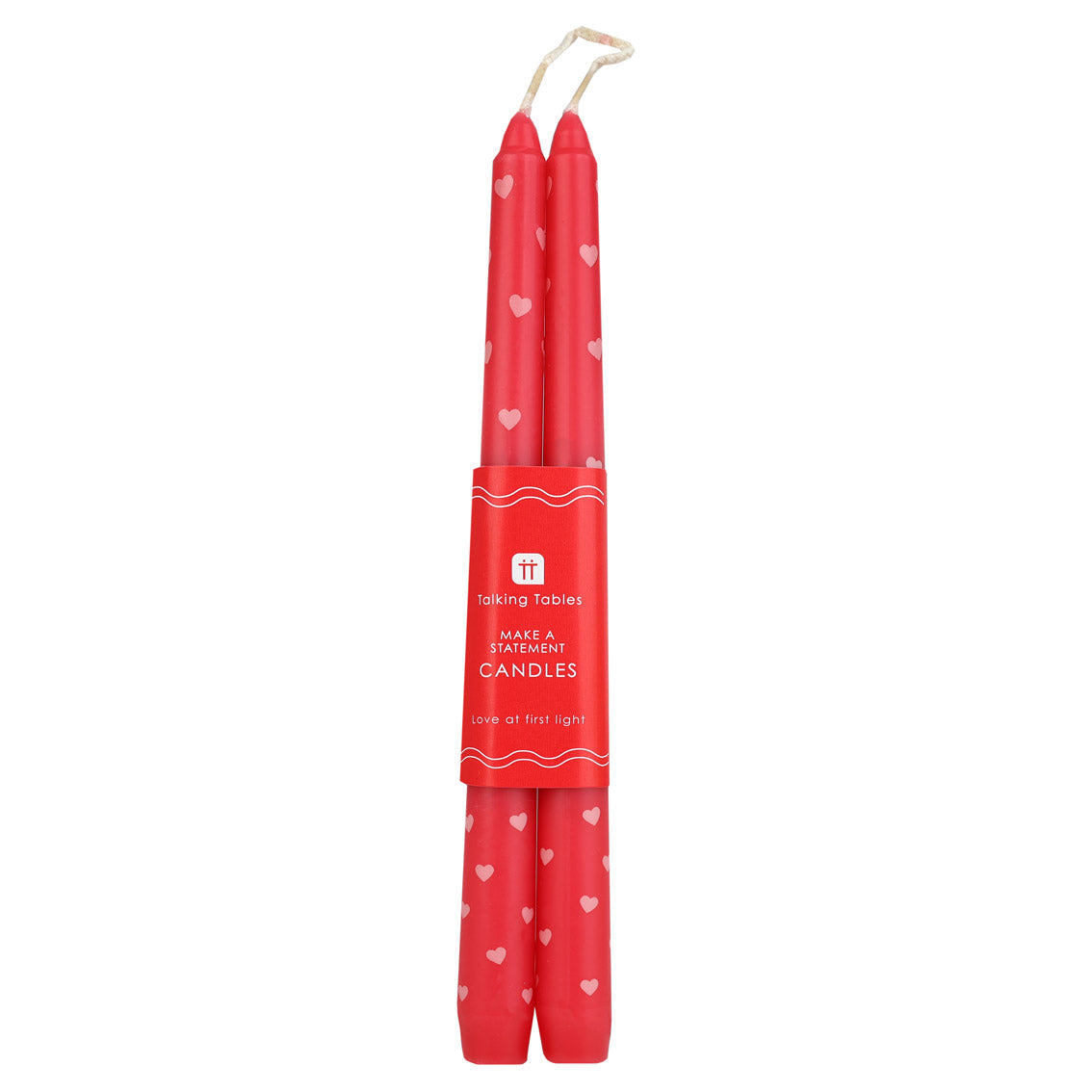 Heart Taper Dinner Candles - 2 Pack