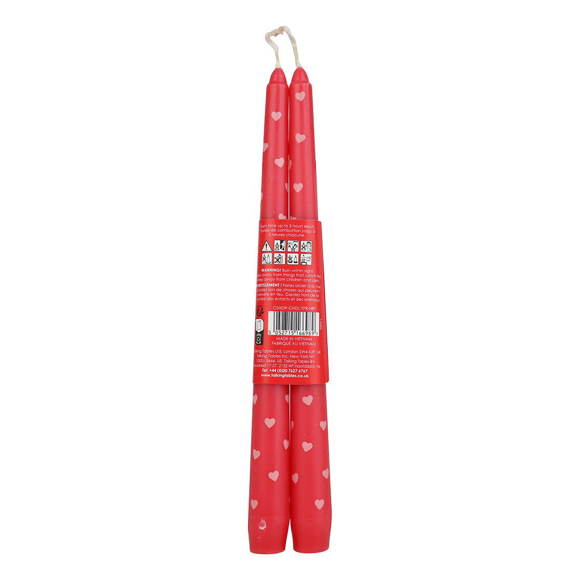 Heart Taper Dinner Candles - 2 Pack