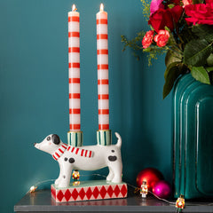 Hand-Painted Dog Candle Holder