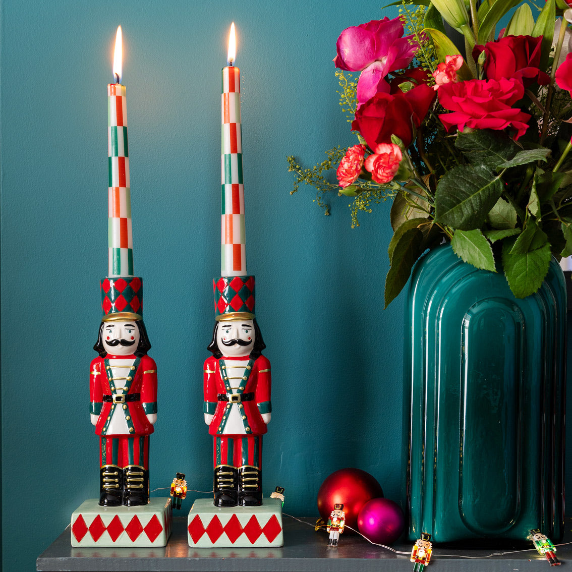 Hand-Painted Nutcracker Candle Holder