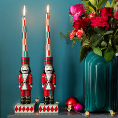 Hand-Painted Nutcracker Candle Holder
