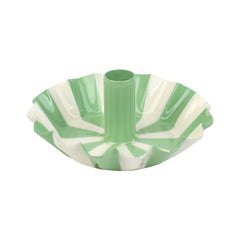 Green Stripe Metal Candle Holder