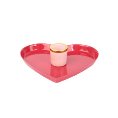 Enamel Heart Shaped Candle Holder