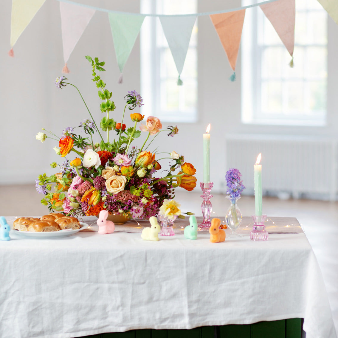 Pastel Fabric Birthday Banner Bunting, 3m
