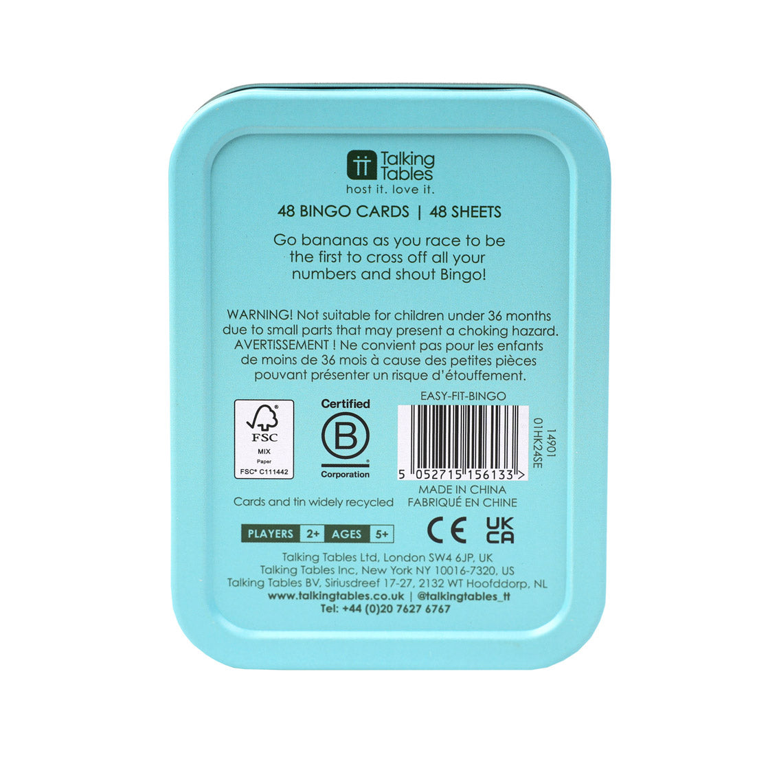 Kids Bingo in a Tin