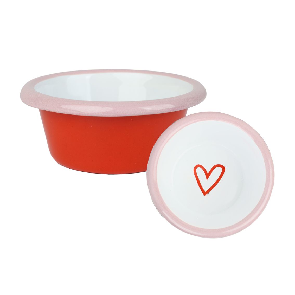 Heart Red Enamel Dip Dish - 8cm