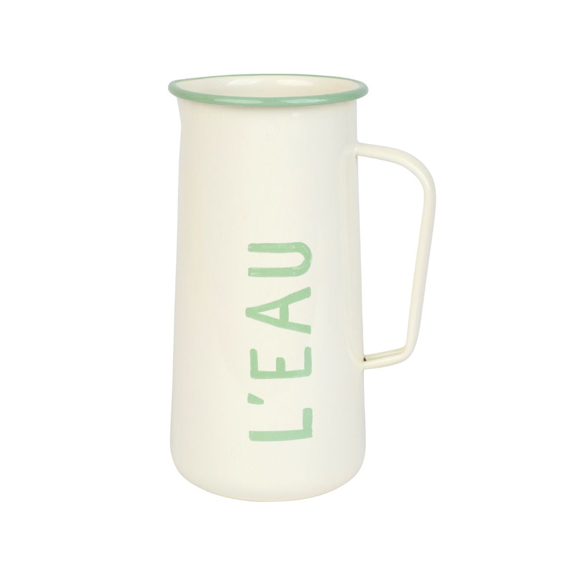 Enamel Water Jug "L'Eau" - 20cm