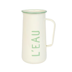 Enamel Water Jug "L'Eau" - 20cm