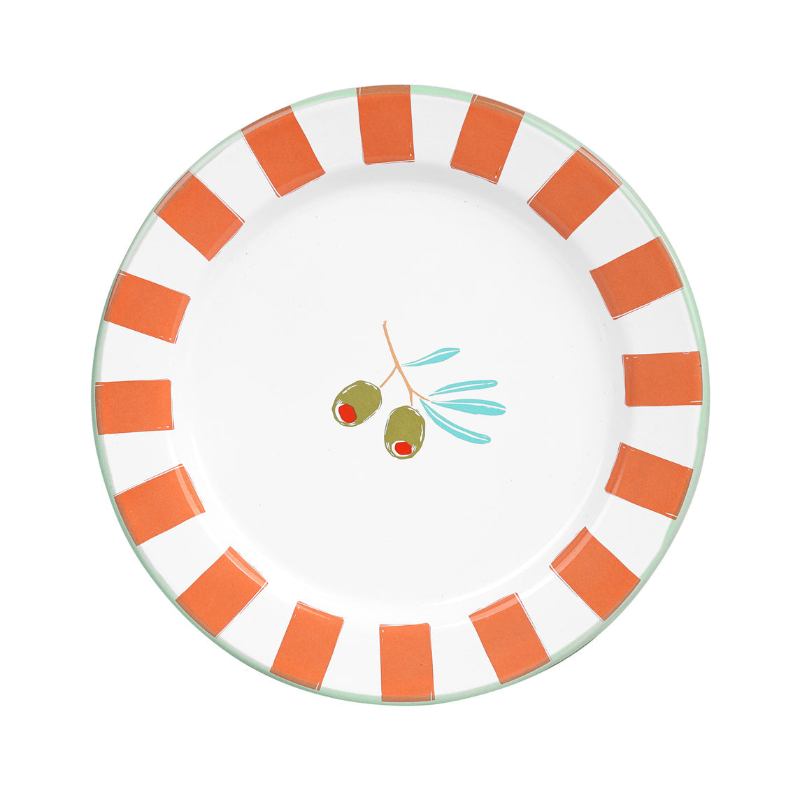 Olive Enamel Plate - 20cm