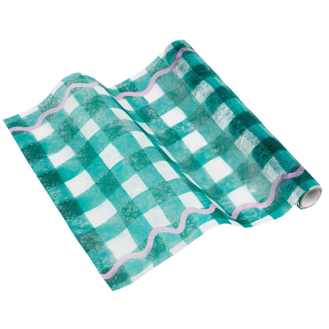 Green & White Gingham Table Runner - 2m