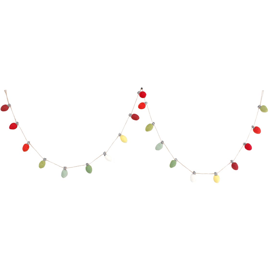 Christmas Light Bulb Felt Bunting - 2m