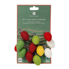 Christmas Light Bulb Felt Bunting - 2m
