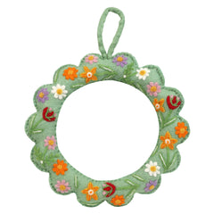 Floral Felt Hanging Wreath - 22cm