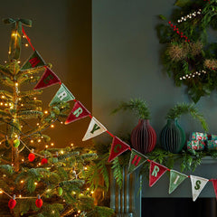 Christmas Light Bulb Felt Bunting - 2m