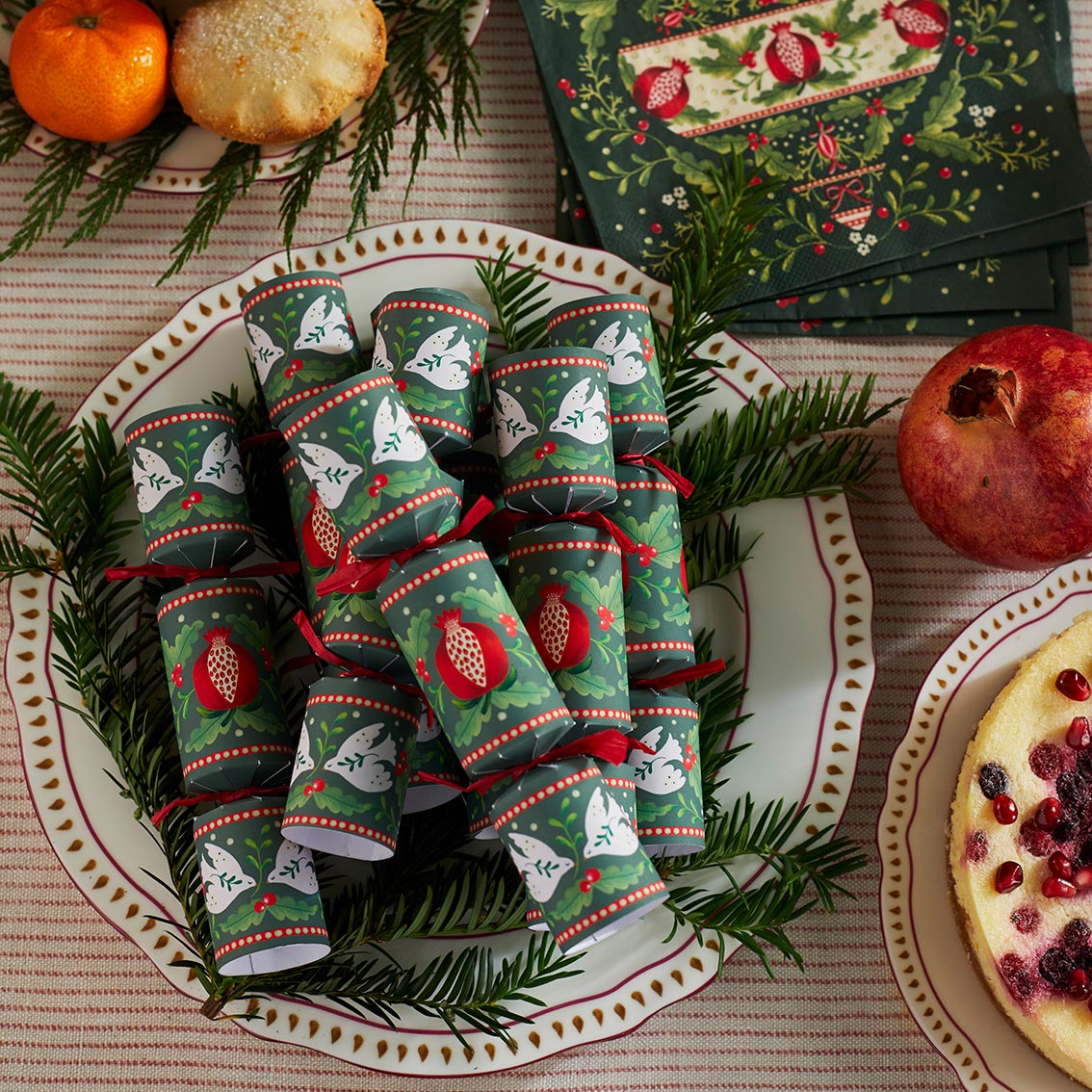 Folklore Green Christmas Paper Napkins - 20 Pack