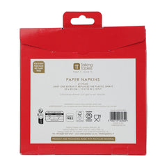 Folk Red Christmas Paper Napkins - 20 Pack