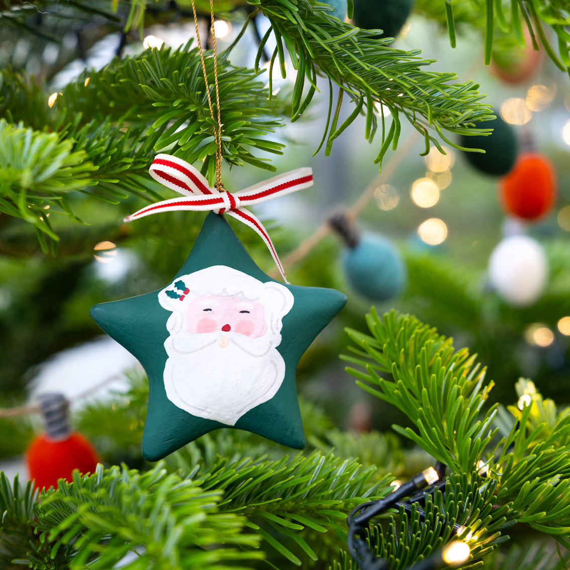 Handmade Santa Christmas Tree Decorations – 4 Pack