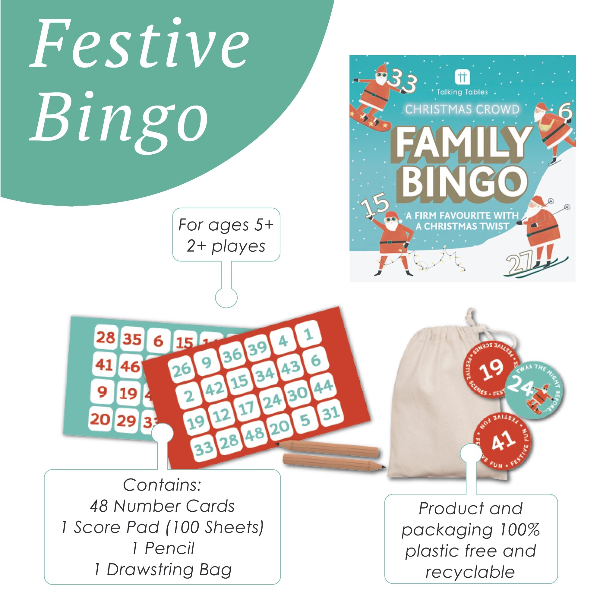 Christmas Santa Family Bingo Game
