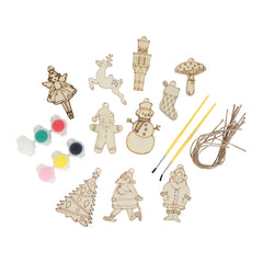 Paint Your Own Wooden Dec Kit - 10 Pack