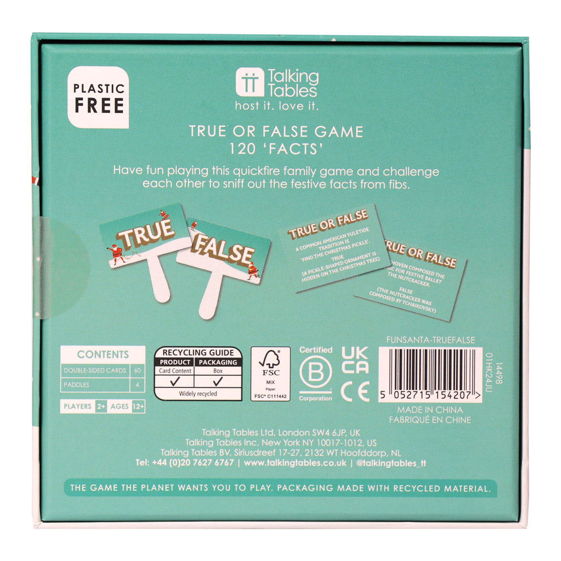 Christmas Santa True or False Game - 60 Cards