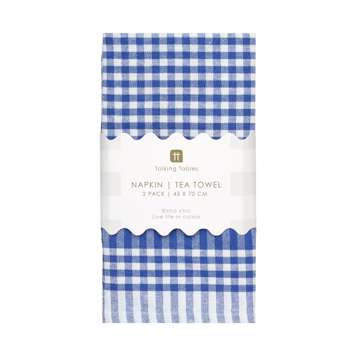Blue & White Gingham Tea Towels/Napkins