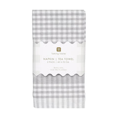 Grey & White Gingham Tea Towels/Napkins