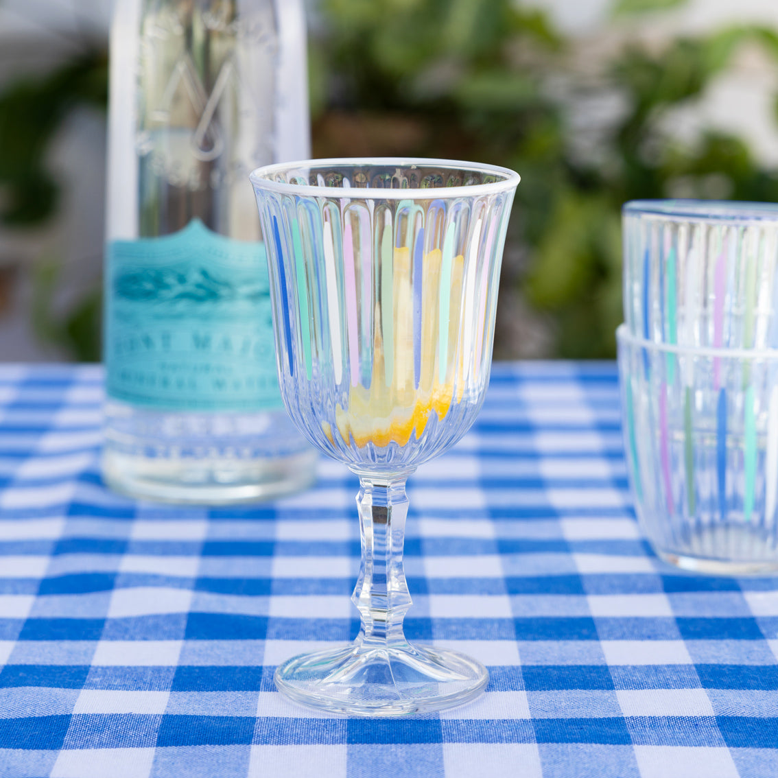 Blue & White Gingham Fabric Tablecloth