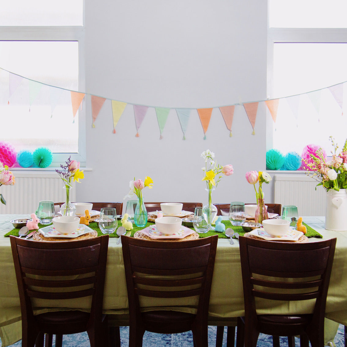 Pastel Fabric Birthday Banner Bunting, 3m
