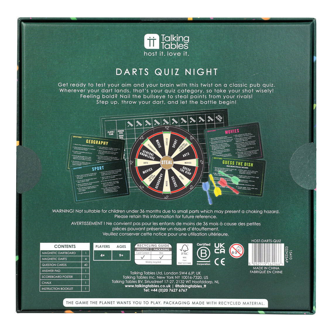General Knowledge Quiz Darts Game