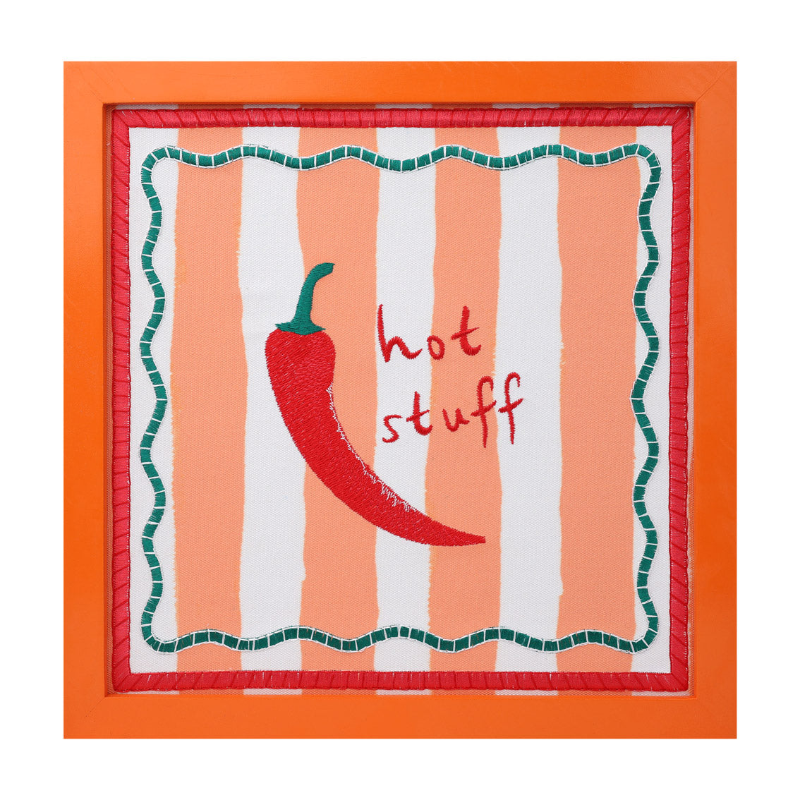 "Hot Stuff" Chilli Fabric Framed Sign