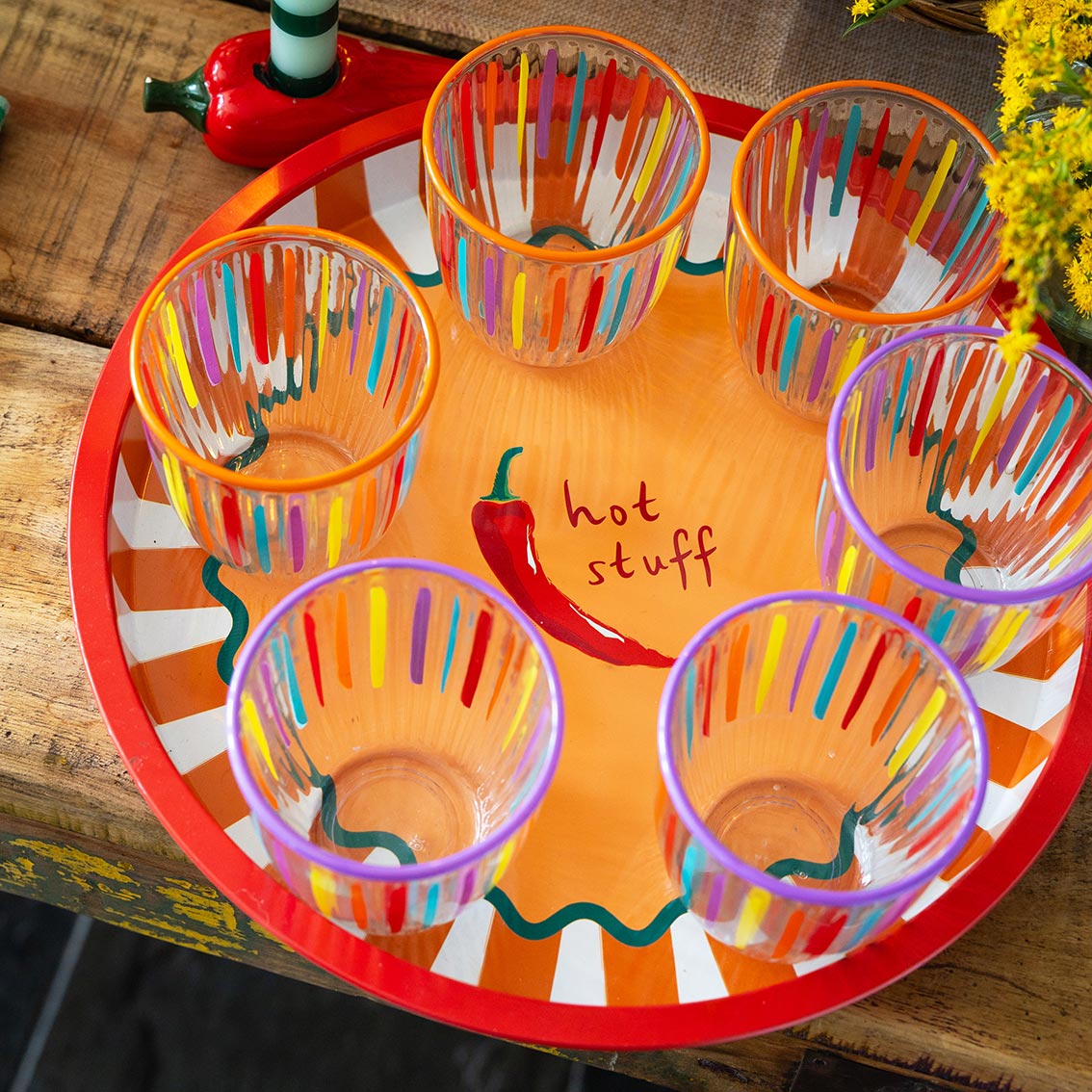Hot Stuff Chilli Tin Tray - 30cm
