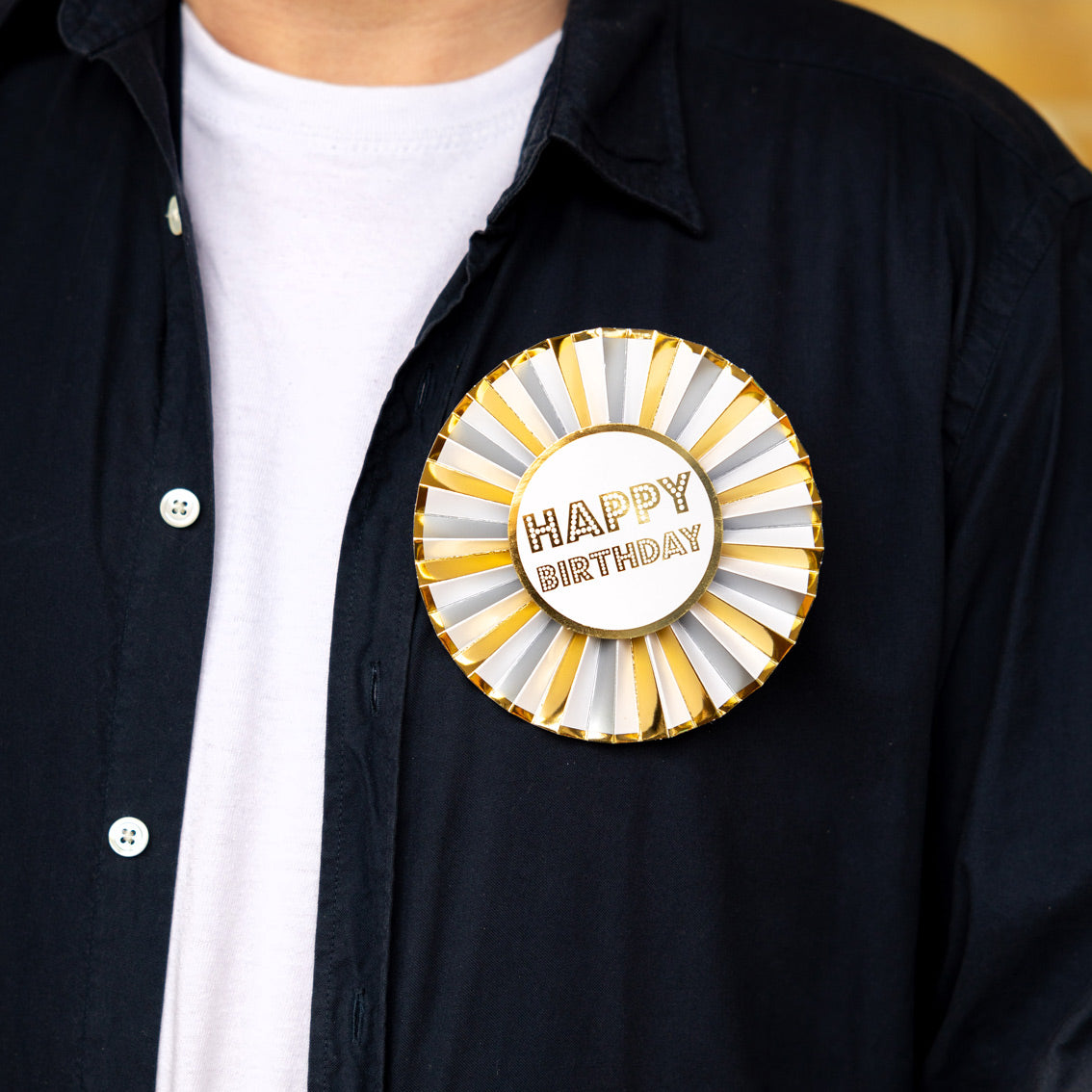 Gold Happy Birthday Badge