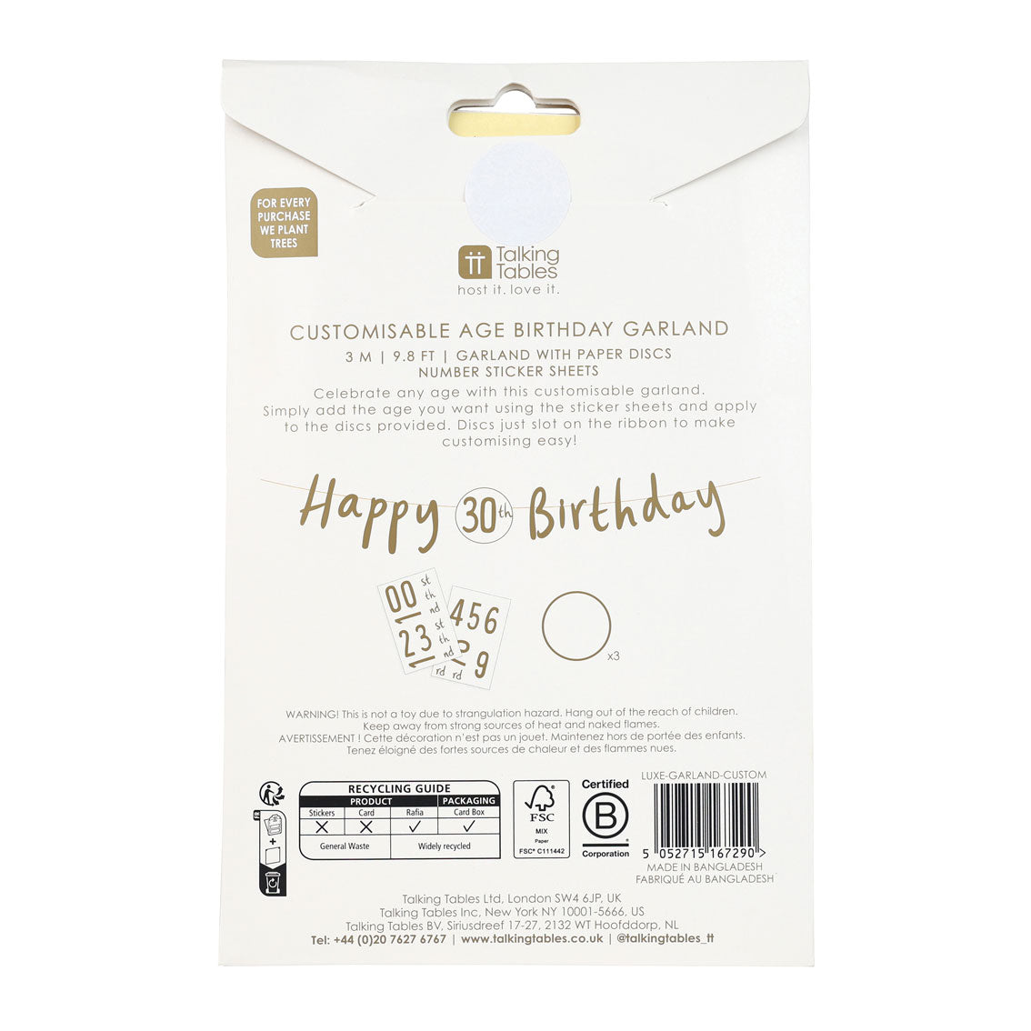 Customisable Happy Birthday Banner Garland - 3m