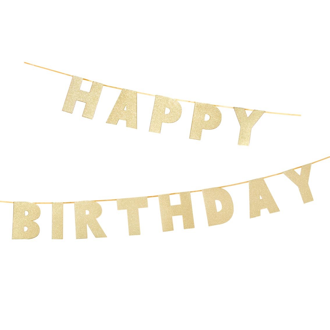 Luxe Gold Happy Birthday Banner Garland - 3m