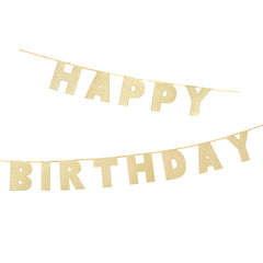 Luxe Gold Happy Birthday Banner Garland - 3m