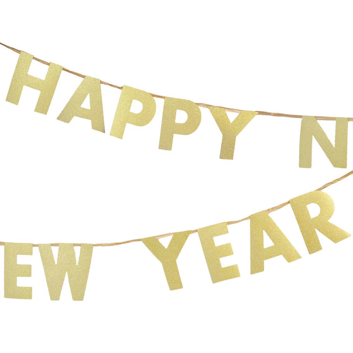 Gold Happy New Year Banner Garland - 2m