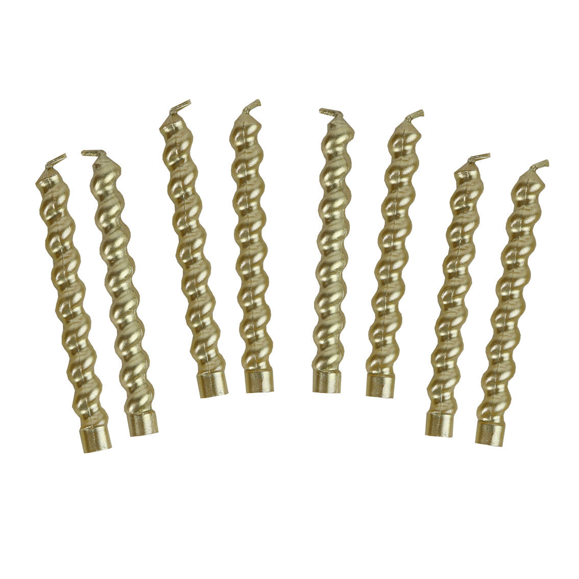 Gold Twirl Birthday Candles - 8 Pack