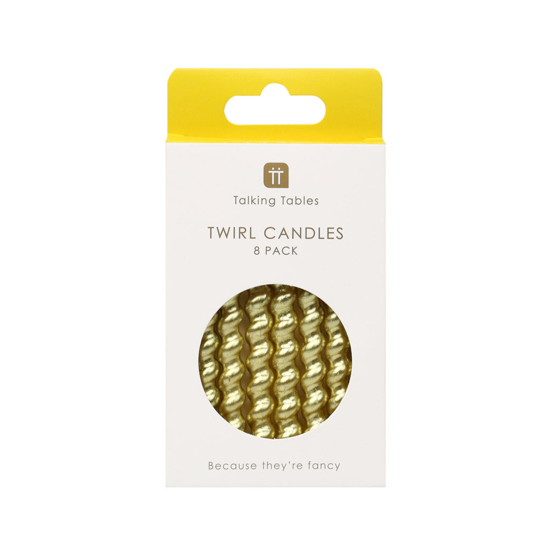 Gold Twirl Birthday Candles - 8 Pack