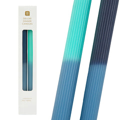 2 Tone Ombre Blue Dinner Candles - 2 Pack