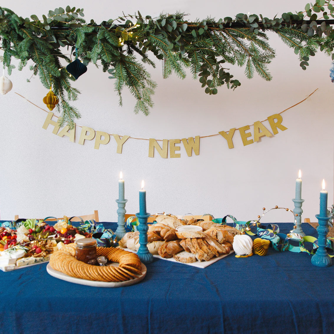 Gold Happy New Year Banner Garland - 2m