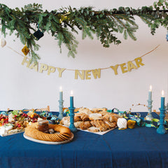 Gold Happy New Year Banner Garland - 2m