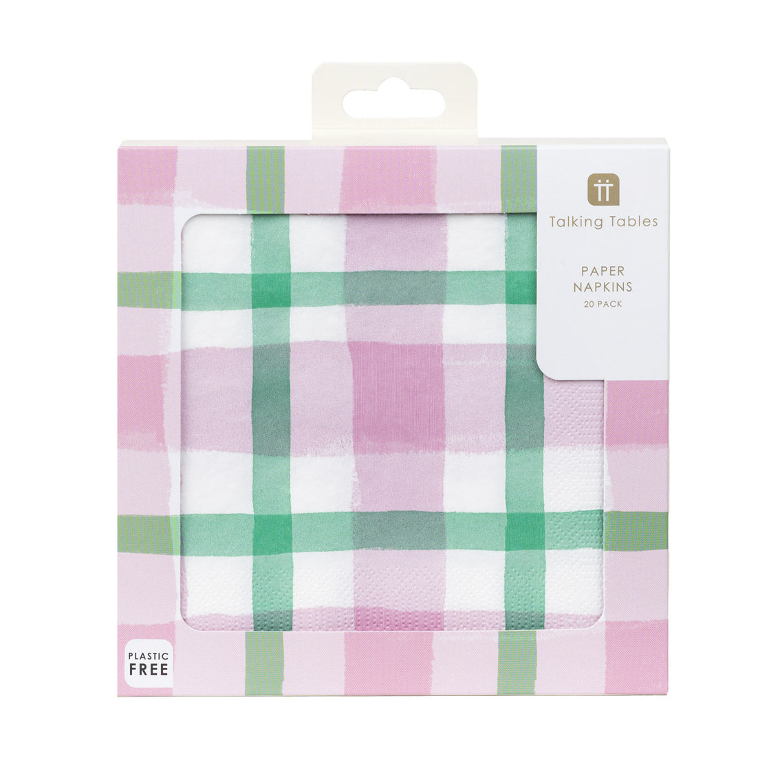 Lilac & Green Gingham Paper Napkins - 20 Pack